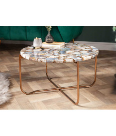 Table basse ronde en pierre d'agate