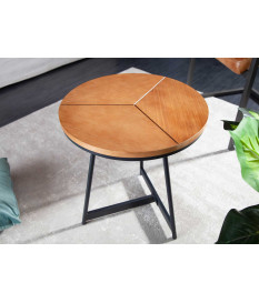 Table d'appoint ronde moderne chêne naturel
