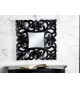 Miroir mural carré noir mat baroque antique