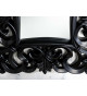 Miroir mural carré noir mat baroque antique