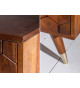 Meuble bar en bois d'acacia brun et déco doré