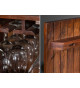 Meuble bar en bois d'acacia brun et déco doré
