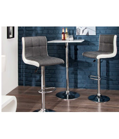 Chaise de bar design blanche et grise