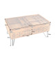 Table basse avec compartiment déco et tiroirs