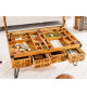 Table basse avec compartiment déco et tiroirs