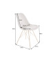 Chaise velours grise pieds métal doré