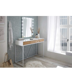 Console bois de chêne et blanche