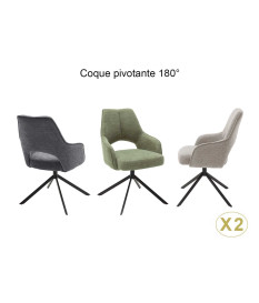2 Chaises confortables en tissu coloris au choix