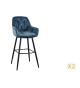 Chaise de bar en velours pétrole vendu par 2