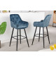 Chaise de bar en velours pétrole vendu par 2