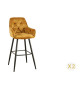 Chaise de bar en velours jaune moutarde vendu par 2