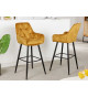 Chaise de bar en velours jaune moutarde vendu par 2