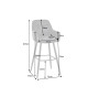 Chaise de bar en velours gris vendu par 2