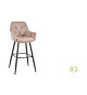 Chaise de bar en velours champagne vendu par 2