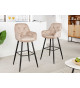 Chaise de bar en velours champagne vendu par 2