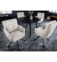 2 Chaises rétro à ressorts bouclé beige