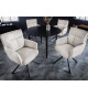 2 Chaises rétro à ressorts bouclé beige