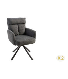 2 Chaises rétro à ressorts bouclé gris