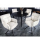 2 Chaises rétro à ressorts bouclé blanches