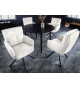 2 Chaises rétro à ressorts bouclé blanches