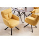 2 Chaises rétro à ressorts tissu jaune
