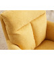 2 Chaises rétro à ressorts tissu jaune