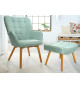 Fauteuil Scandinave design tissu vert citron