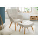 Fauteuil Scandinave design tissu beige