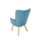 Fauteuil Scandinave design tissu bleu clair