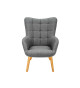 Fauteuil Scandinave design tissu gris