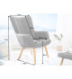 Fauteuil Scandinave design tissu gris