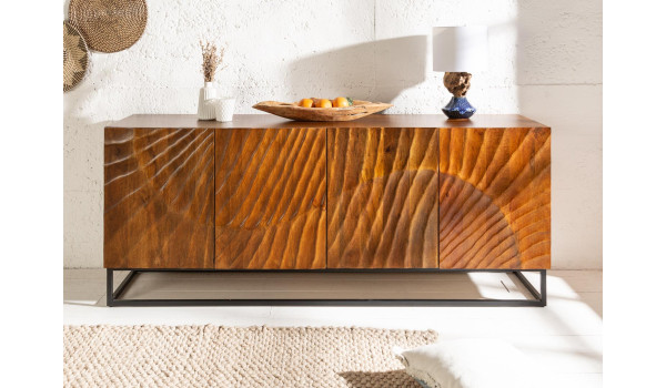 Buffet 4 portes design en bois massif 177 cm