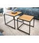 Table d'appoint carrée emboîtable bois et métal