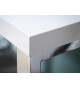 Table bureau blanc brillant et métal chromé