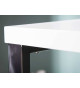 Table bureau blanc brillant et métal chromé