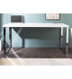Table bureau blanc brillant et métal chromé