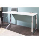 Table bureau blanc brillant et métal chromé