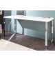 Table bureau blanc brillant et métal chromé 160 cm