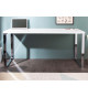 Table bureau blanc brillant et métal chromé 160 cm