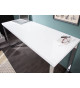 Table bureau blanc brillant et métal chromé 160 cm