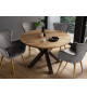 Table ronde en bois d'acacia et pied central 120 cm