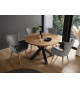 Table ronde en bois d'acacia et pied central 120 cm