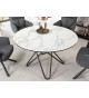 Table ronde en céramique marbre blanc