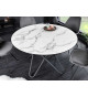 Table ronde en céramique marbre blanc