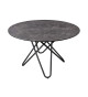 Table ronde en céramique béton nuancé