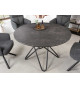 Table ronde en céramique béton nuancé