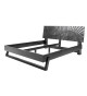 Lit 2 places adulte 180x200 en bois de manguier noir
