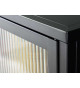 Meuble de rangement en verre plissée et métal noir 2 portes