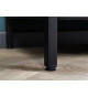 Commode à porte en verre plissée et métal noir