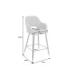 Tabouret de bar confortable en tissu gris